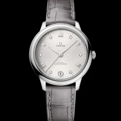 34 mm, Stahl mit Lederarmband
