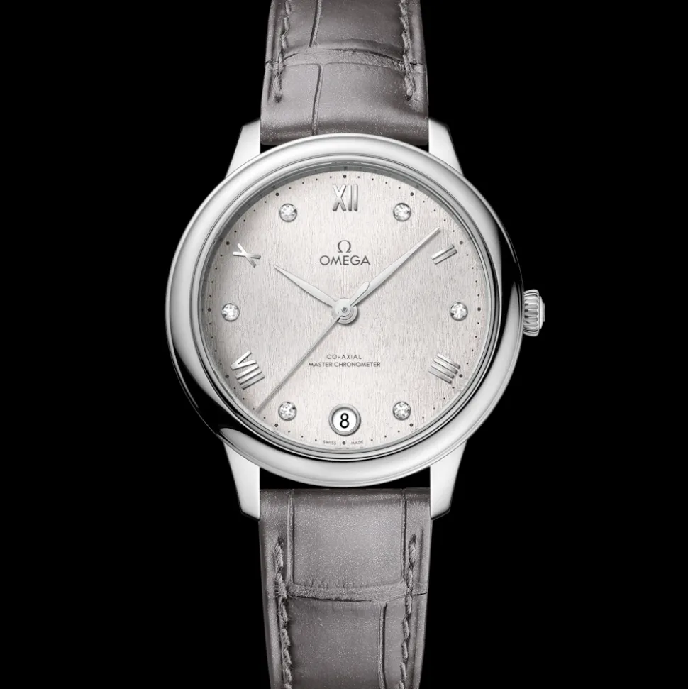 34 mm, Stahl mit Lederarmband