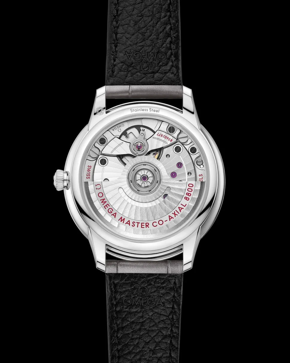 34 mm, Stahl mit Lederarmband
