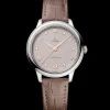 34 mm, Stahl mit Lederarmband