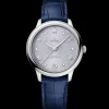 34 mm, Stahl mit Lederarmband
