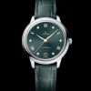 34 mm, Stahl mit Lederarmband