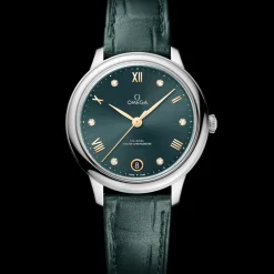 34 mm, Stahl mit Lederarmband
