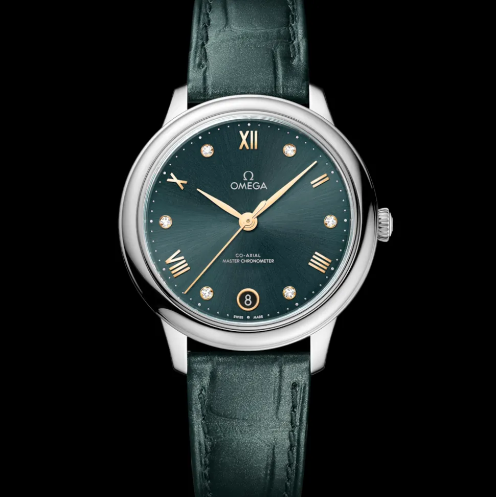 34 mm, Stahl mit Lederarmband