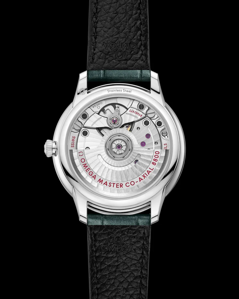 34 mm, Stahl mit Lederarmband
