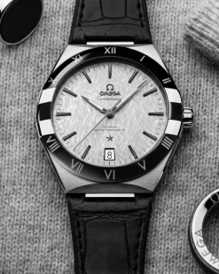 41 mm, Stahl mit Lederarmband