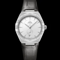 34 mm, Stahl mit Lederarmband