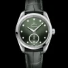 38 mm, Stahl mit Lederarmband