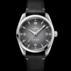 38 mm, Stahl mit Lederarmband