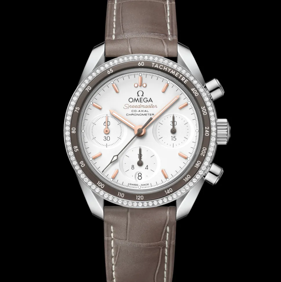38 mm, Stahl mit Lederarmband