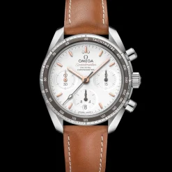 38 mm, Stahl mit Lederarmband