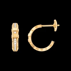 Ohrringe, 18 K Gelbgold, Diamanten