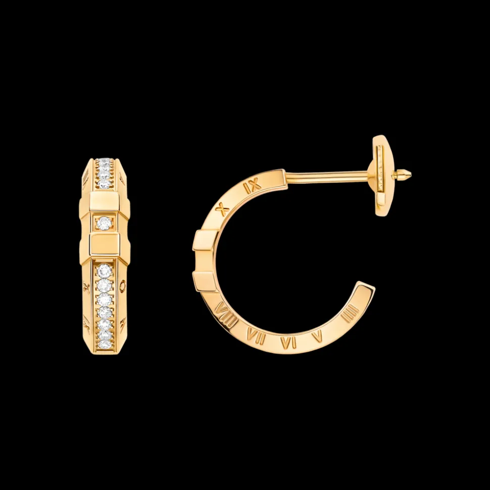 Ohrringe, 18 K Gelbgold, Diamanten