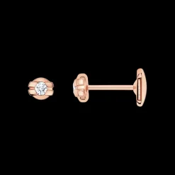 Ohrringe, 18 K Rotgold, Diamanten