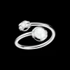 Ring, 18 K Weißgold, Diamanten, Perlmutt