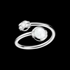 Ring, 18 K Weißgold, Diamanten, Perlmutt