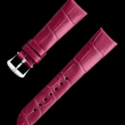Rosafarbenes Alligatorlederarmband mit Dornschließe