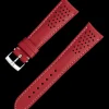 Rotes Lederarmband mit Dornschließe