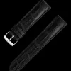 Schwarzes Alligatorlederarmband mit Dornschließe