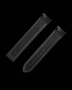 Schwarzes Kautschukarmband mit Faltschließe für die Seamaster Planet Ocean 600M