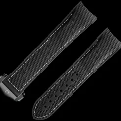 Schwarzes Kautschukarmband mit Faltschließe für die Seamaster Planet Ocean 600M