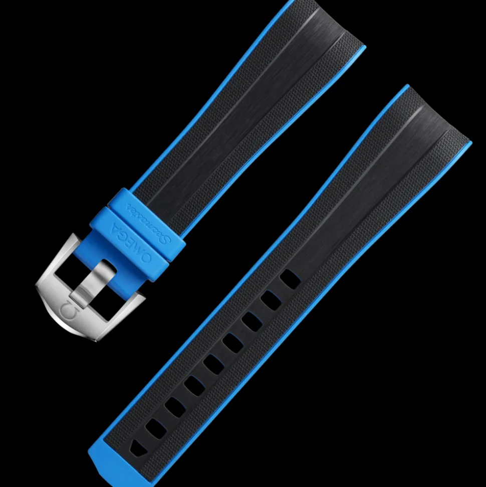 Schwarzes Kautschukarmband Seamaster Planet Ocean Ultra Deep mit Dornschließe