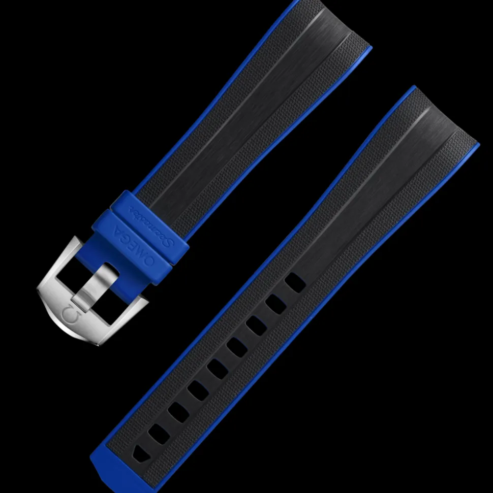 Schwarzes Kautschukarmband Seamaster Planet Ocean Ultra Deep mit Dornschließe