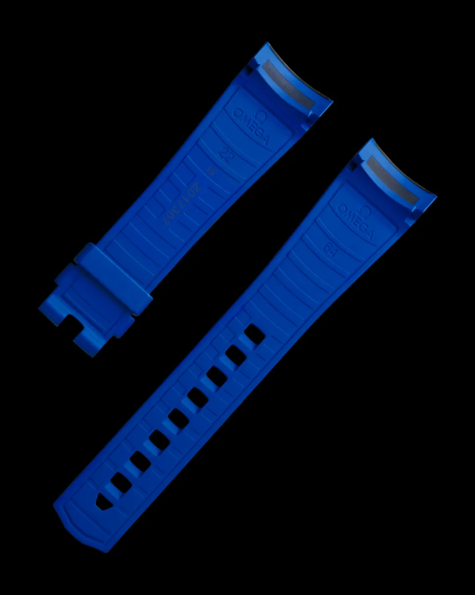 Schwarzes Kautschukarmband Seamaster Planet Ocean Ultra Deep mit Dornschließe