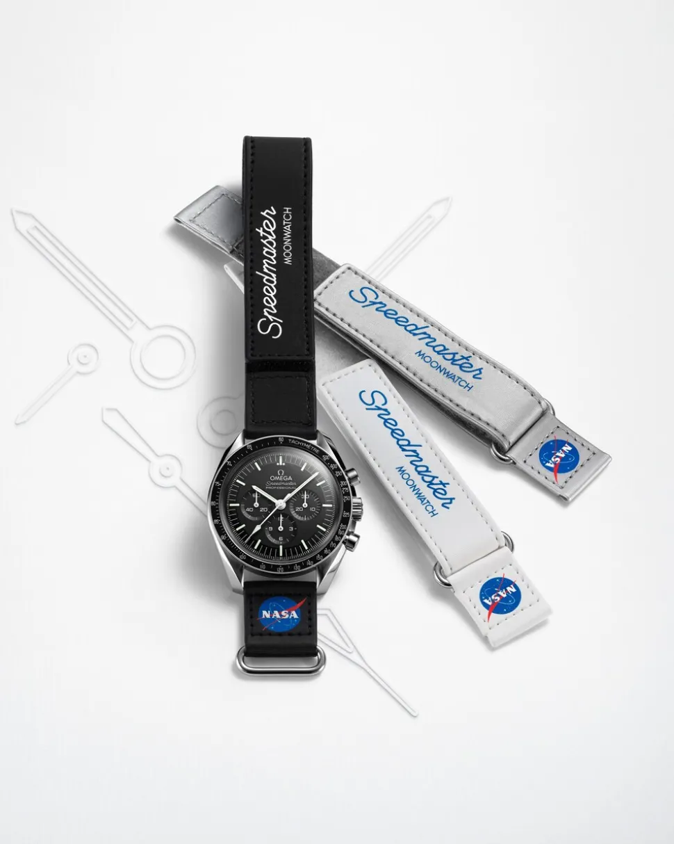 2‑teiliges weißes Speedmaster Moonwatch VELCRO®‑Armband
